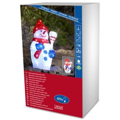 KONSTSMIDE 6154-203 BONHOMME DE NEIGE ACRYLIQUE 48 LED BLANC + CÂBLE TRANSPARENT 24 V