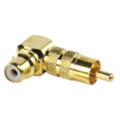 Valueline adapter plug angled rca plug to rca socket (gold)