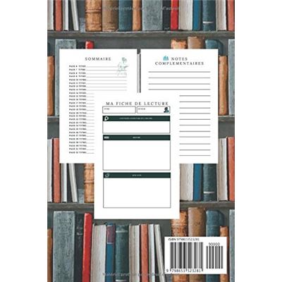 Carnet de lecture: carnet de lecture college |Livre de lecture à remplir,  120 pages avec un espace de notes, carnet de lecture à remplir pour les