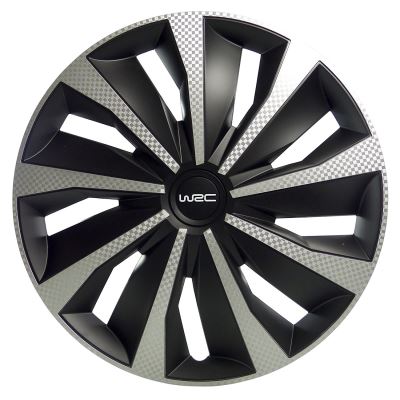 WRC 007496 Boîte 4 Enjoliveurs Carbone Style, 13 Pouces, Set de 4