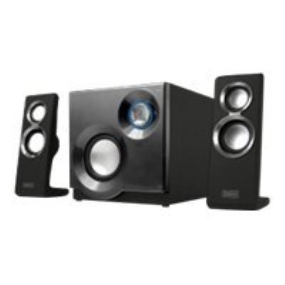 Sweex 2.1 Speaker System Purephonic 60 Watt Silver - Luidsprekersysteem - voor PC - 2.1-kanaal - 9 Watt (Totaal) - zwart, zilver