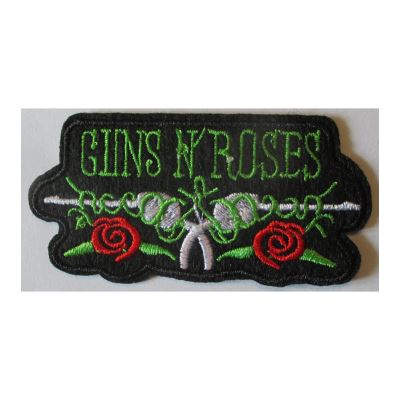 patch du groupe guns n roses petit modele fleur 7.5x3.5 cm ecusson thermocollant rock