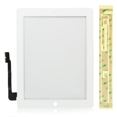 Vitre Tactile + Colle Adhésive Double Face Pour iPad 4 Blanc