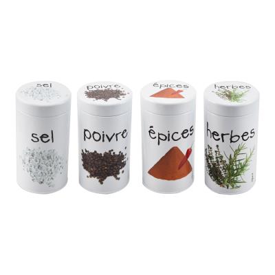 Boite de cuisine en métal lot de 4 - Epices