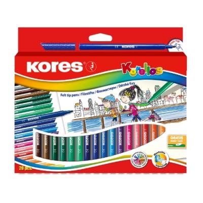 Kores feutre coloriage korello etui de 20 pte fine assortis fs29012