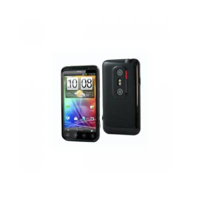 HTC Evo 3D > Coque rigide minigel Noire Glossy d'origine Muvit