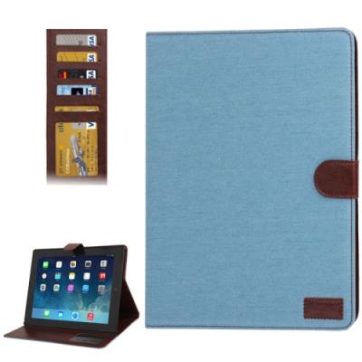 Ipad 4 / 3 / 2 Coque Housse Cuir PU Tissus (Baby Blue)