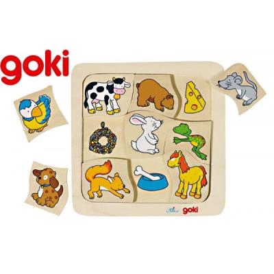 Goki Puzzle En Bois Animaux Qui Mange Quoi Jouet Éducatif - vue 4
