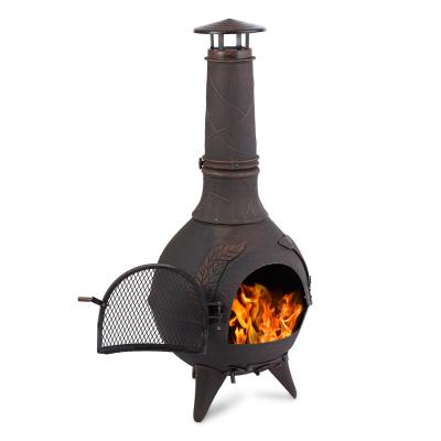 Blumfeldt Augustus Poêle en fonte pour terrasse 120 cm style antique bronze