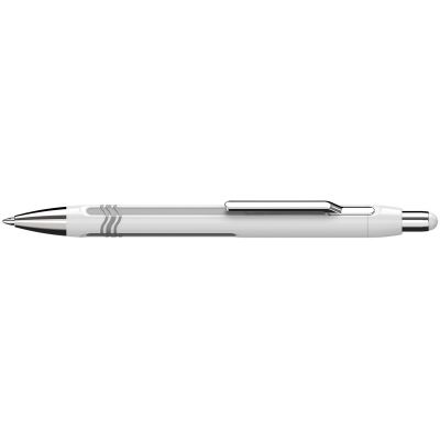 Stylo bille Schneider S-138654 Epsilon Sleeve Blanc-argent Encre bleue