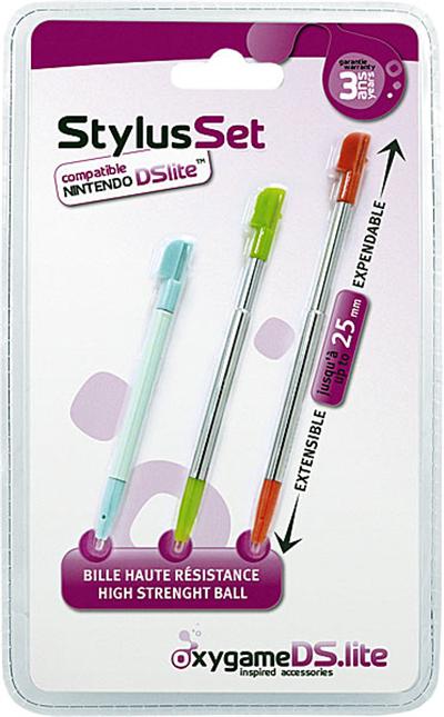 OXYGAME Stylus Set - Stylets tactiles pour DSi ( Rouge, vert et bleu )