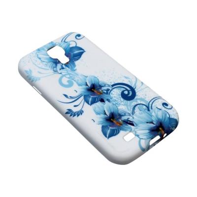 Sandberg Print - Beschermende bedekking voor mobiele telefoon - blauwe bloemen - voor Samsung Galaxy S4