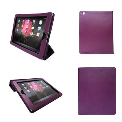 Housse iPad 2 et 3 violet pliable Cuir Style