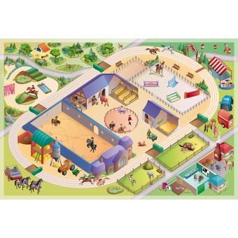 House Of Kids - Tapis de jeu intérieur Le centre équestre 150x100cm - Tapis  de séjour - Achat & prix