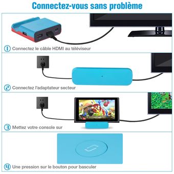 Connectique et chargeur console GENERIQUE Station d'accueil pour  Nintendo Switch,adaptateur HDMI compatible et mode TV