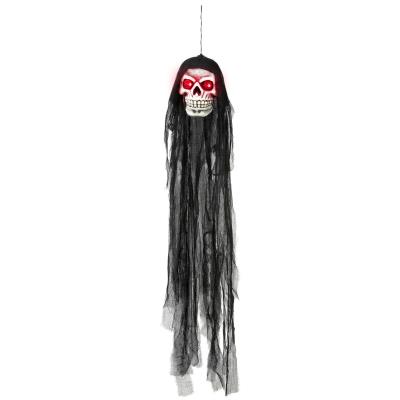 Décoration à suspendre crâne yeux lumineux Halloween taille unique