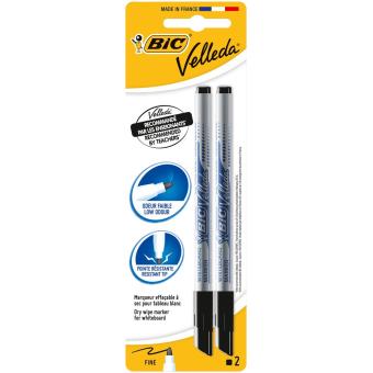 2 Feutres effaçables à sec VELLEDA® 1721 Fin noir - 1