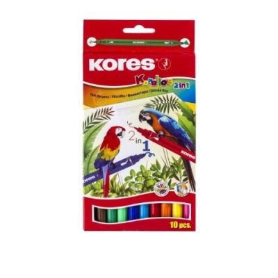 Kores duo-fasermaler korello 2in1, 10er etui - par 1 - feutres de coloriage, kores fs29021