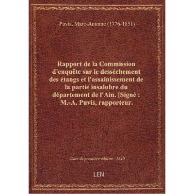 Rapport de la Commission d'enquête sur le desséchement des étangs et l'assainissement de la partie i