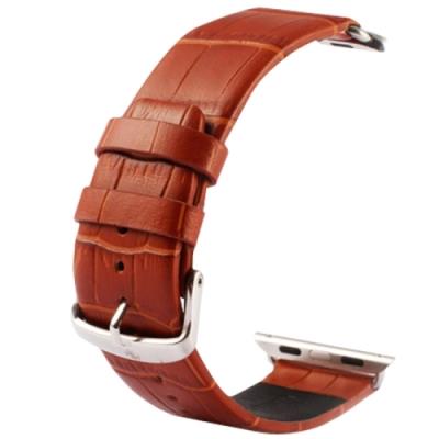 Apple Watch 38mm Coque Housse Cuir PU Marron Crocodile Kakapi avec Support