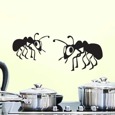 Pick and Stick Sticker Mural Deux fourmis - 55 x 100 cm, Noir
