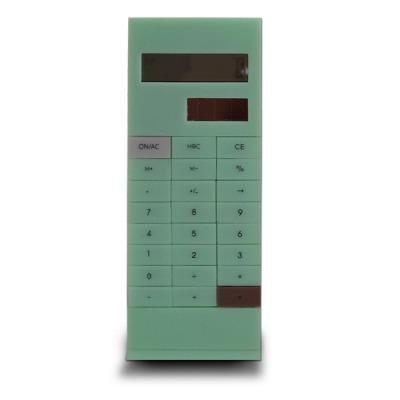 Calculatrice de poche avec pince à documents vert