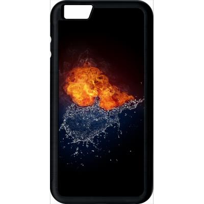Coque apple iphone 6+ plus duo de coeurs eau et flamme
