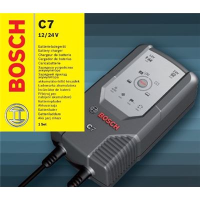 Chargeur de batterie Bosch C7, rouge, intelligent et automatique