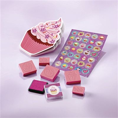 TOTUM Kit créatif-Sweety-Tampons Cupcakes, TO021075, A4
