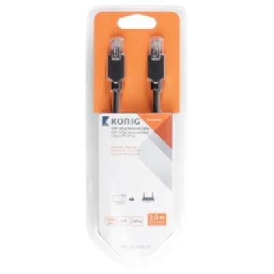 Câble réseau utp cat5e, rj45 mâle vers mâle, 2m, gris könig