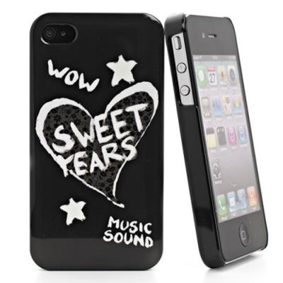 Coque rigide Noire Sound Music d'origine Sweet Years + film protecteur _ iPhone 4/4S