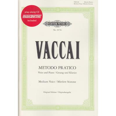 Méthodes et pédagogie EDITION PETERS VACCAI N. - METODO PRATICO - VOIX MOYENNE + CD Chant