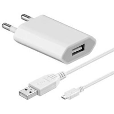 Goobay reiseladeset (stecker+kabel) micro usb, 1a, 1m, blanc - sadapte micro usb geräte 43769