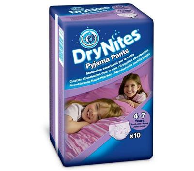 Huggies - Couches-culottes DryNites Girl Taille 4-7 ans (17 à 30 kg) - Pack 10 couches-culottes