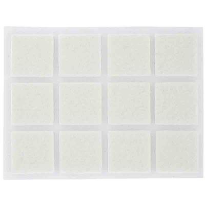 PVM - Patin feutre blanc adhésif 22 x 22 mm - Lot de 12