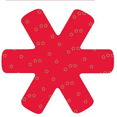 Papillon anti-dérapant motif étoiles dorées lot de 3 protège-poêles rouge