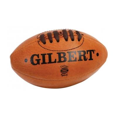 GILBERT Ballon de Rugby Mini Ballon Vintage Cuir Dark RGB