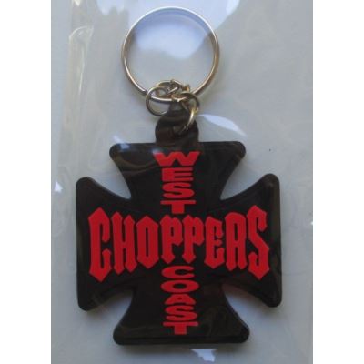 porte clé west coast choppers plastique noir ecrit rouge