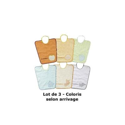 Lot de 3 bavoirs éponge élastiqué je m'appelle