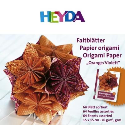 Heyda Feuilles Pliantes Origami, (l)150 X (h)150 Mm,orange 204875551
