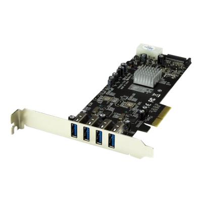 StarTech.com 4-poorts PCI Express (PCIe) SuperSpeed USB 3.0 kaartadapter - 2 speciale 5 Gbps kanalen - UASP - SATA/LP4-voeding - USB-adapter