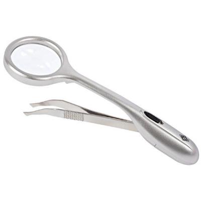 Wedo Trizette Pince À Épiler Avec Loupe Led Étui Individuel Argent