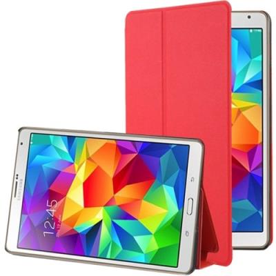 Galaxy Tab S 8.4 : Coque Housse de Protection Cuir (PU) Rouge « Texturé »