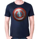 Tshirt Captain America Civil War Marvel - Captain Shield Crash - Navy - XL