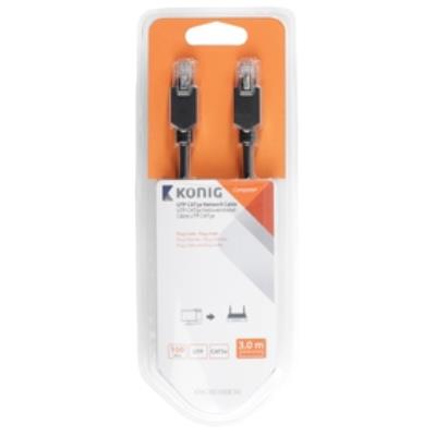 Câble réseau utp cat5e, rj45 mâle vers mâle, 3m, gris könig