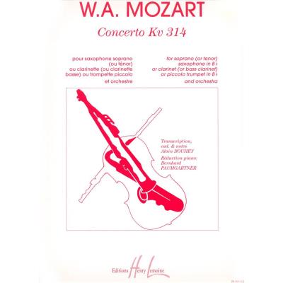 Partitions classique LEMOINE MOZART W.A. - CONCERTO KV314 - CLARINETTE OU SAXOPHONE OU TROMPETTE, PIANO Clarinette