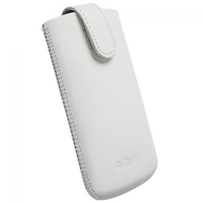 Krusell Asoerö Mobile Pouch L Long - Housse pour téléphone portable - cuir - blanc