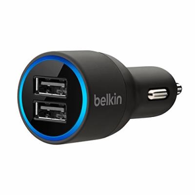Belkin F8J109btBLK Chargeur Allume-cigare double entrée pour Smartphone 2,1 A - noir/bleu