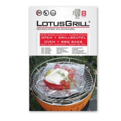 Lotusgrill gb-al-m sac de barbecue 8 unité extra feuille daluminium 27 x 17 x 2 cm