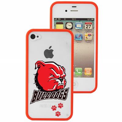 Mocca coque bimatière rouge bulldogs pour iPhone 4 / 4S